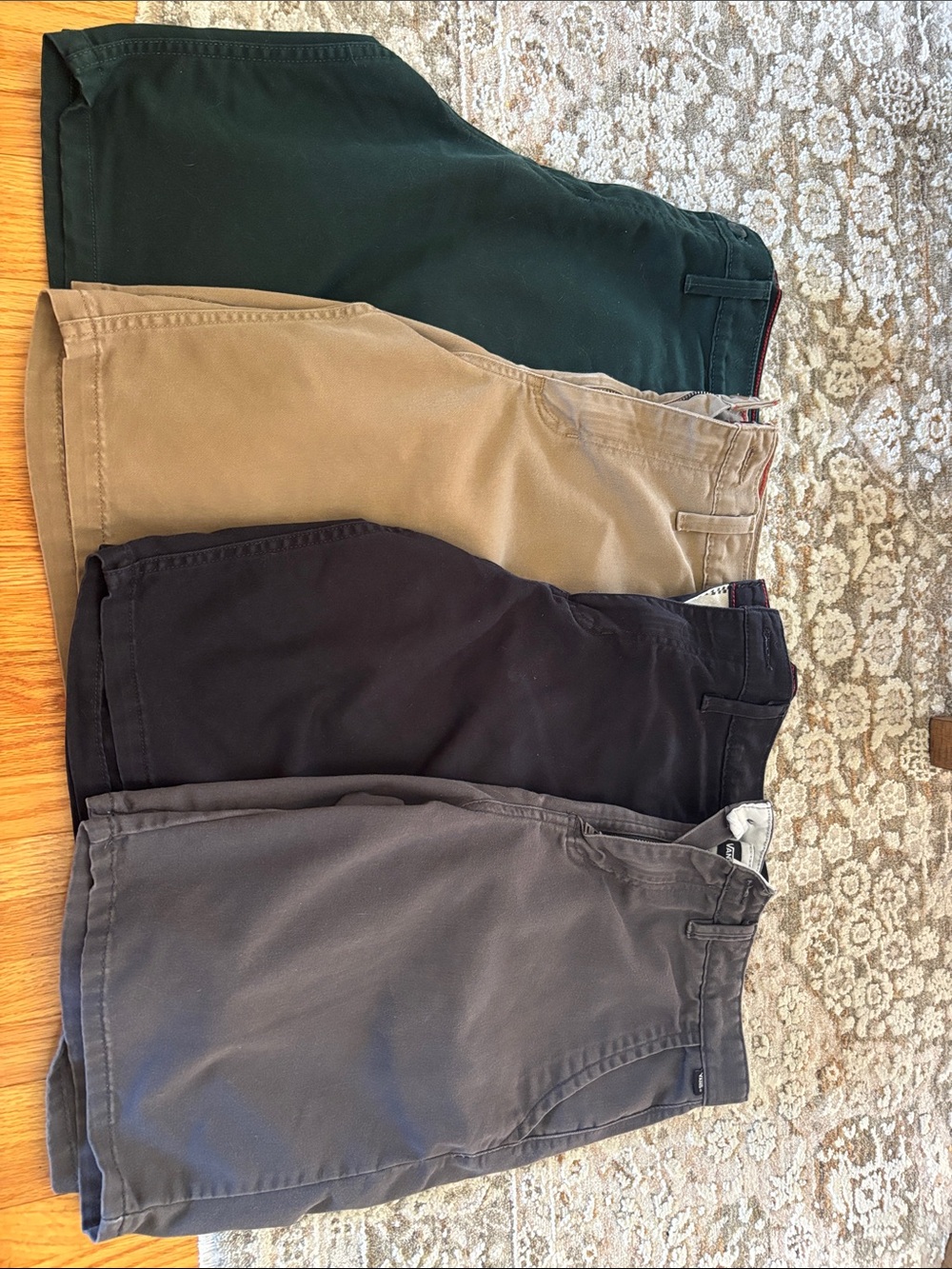 Vans Men's Flat Front Shorts - Green, Khaki, Black, Gray